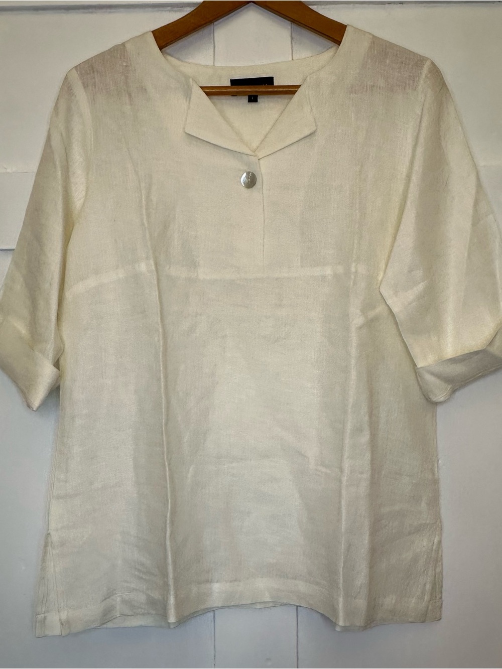 Linen Cuffed Sleeve Women’s Top Like New Sz L